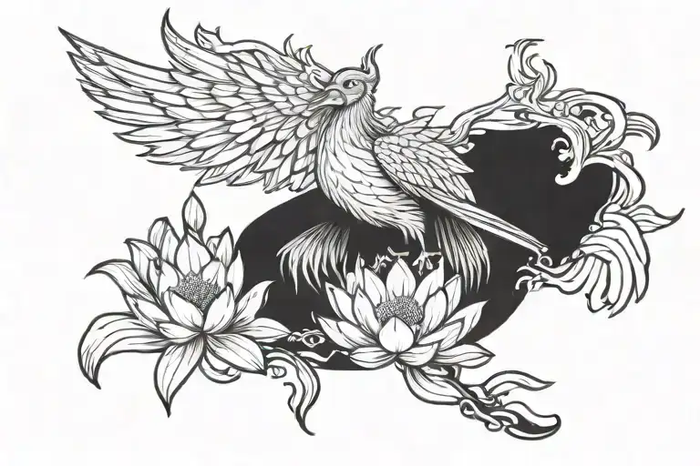 Pheonix Emerging From A Lotus