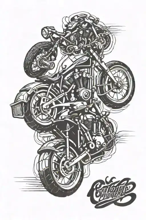 Motorcycle And Guitar Intertwined