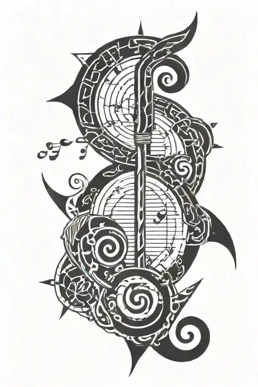 Viking Runes And Music Notes