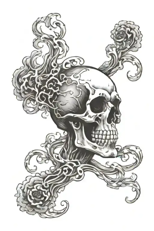 Skull With Smoke Rising