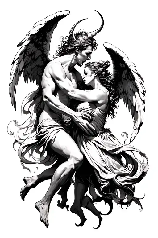 Angel And Demon Fight