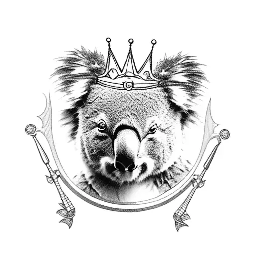Koala With Crown And Gun