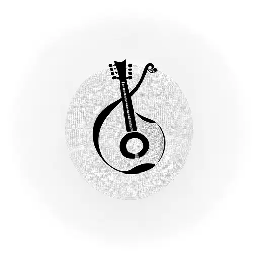 A Guitar Pick Merging With A Treble Clef