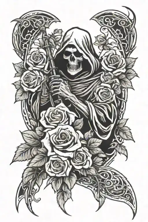 Grim Reaper With Roses