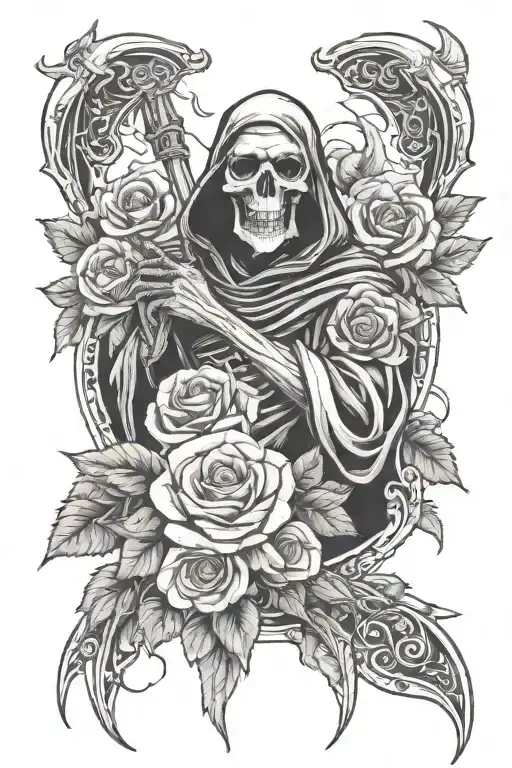 Grim Reaper With Roses