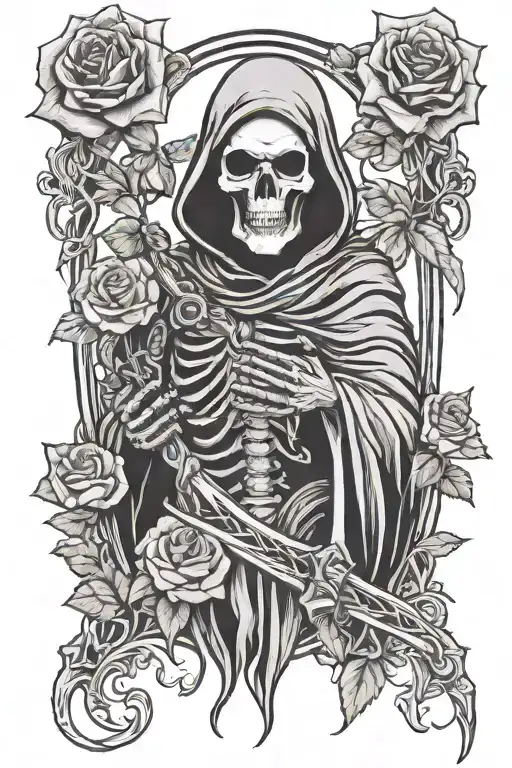 Grim Reaper With Roses