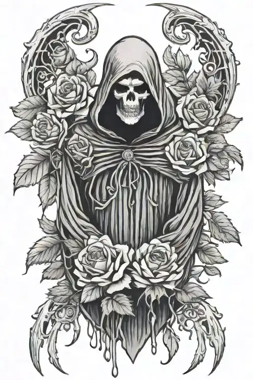 Grim Reaper With Roses