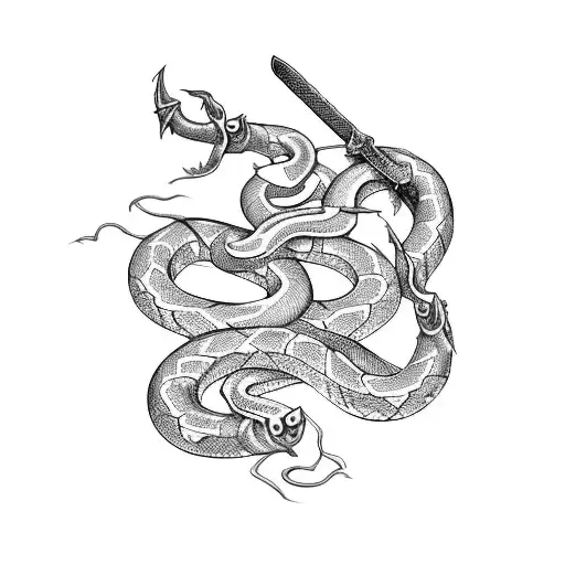 Sword With Snake And Lightning