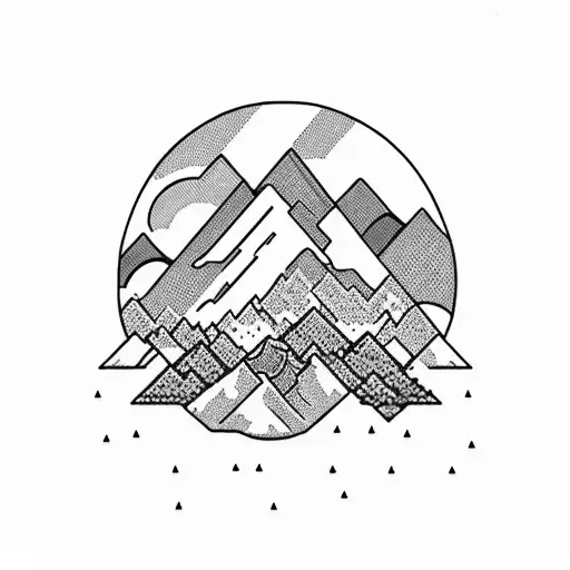 Mountain Landscape With A Hidden Crochet Pattern