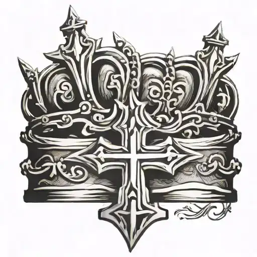 Small King's Crown Cross For Forearm