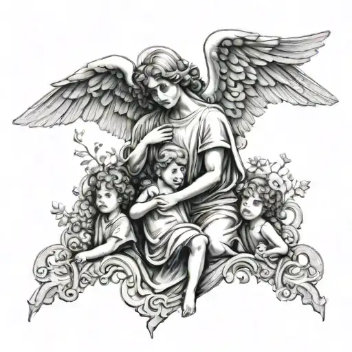 An Angel Protecting His Family