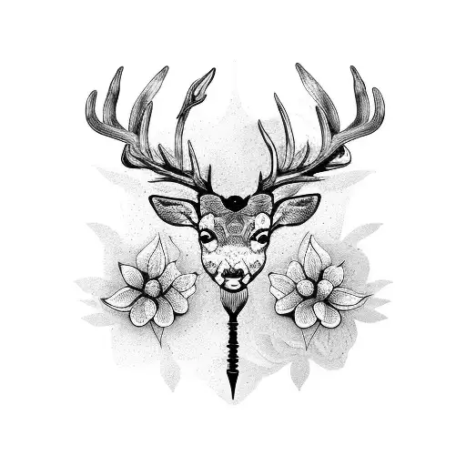 Deer Dragonfly Flowers