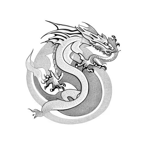 Dragon With Balance Sign