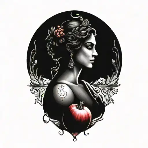 Greek Goddess Holding A Pomegranat Right Hand