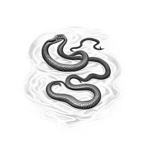 A Snake Slithering Through A River Made Of Coffee