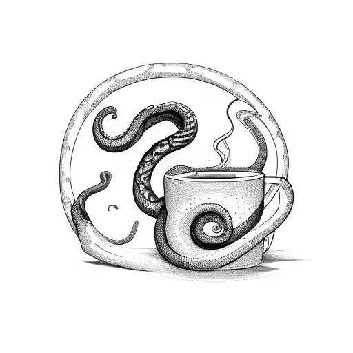 A Snake Wrapped Around A Coffee Mug