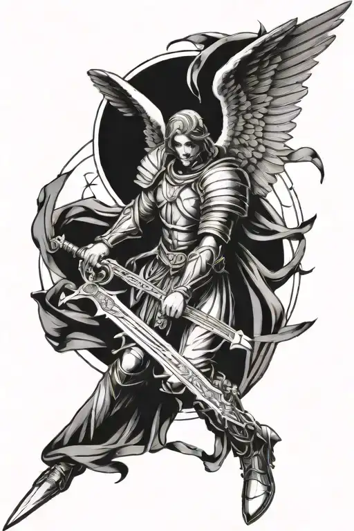 Archangel Gabriel Holding A Sword