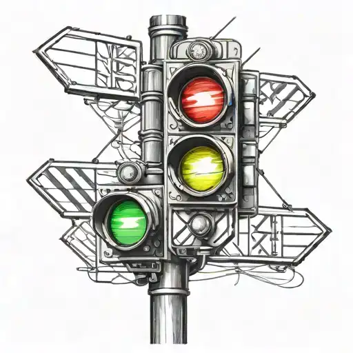 Traffic Lights Realistic Black