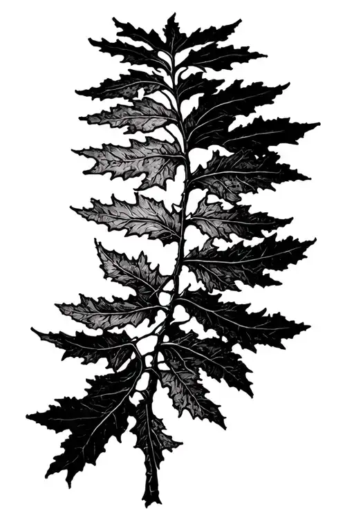 White Oak In Black Background