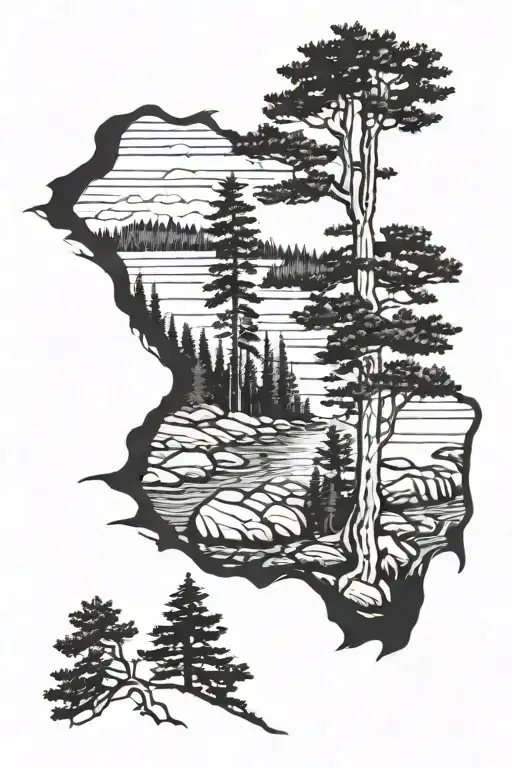 Lake Superior Shoreline Pictured Rocks Pine Forest