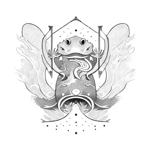 Axolotl Fighting With A Sword