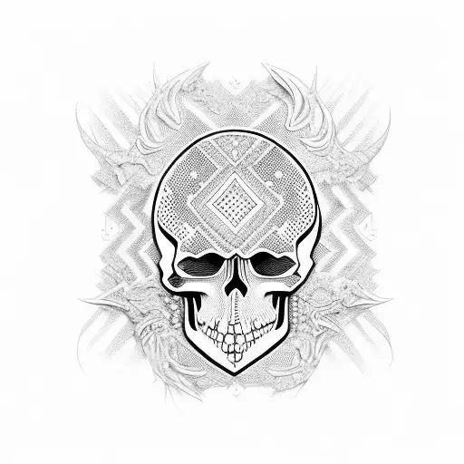 Skull Hidden In Neotribal Pattern