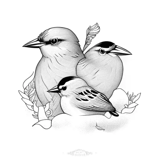 3 Little Birds With Mother