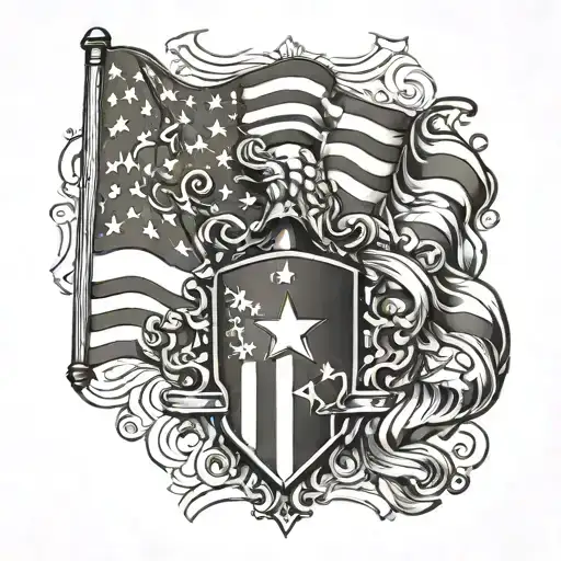 American Flag Sc Braga Symbol With Champions