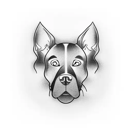 A Powerful Black-grey Tattoo Showcasing A Silhouette Of A Dog Alongside Symbols Of Black Resistance