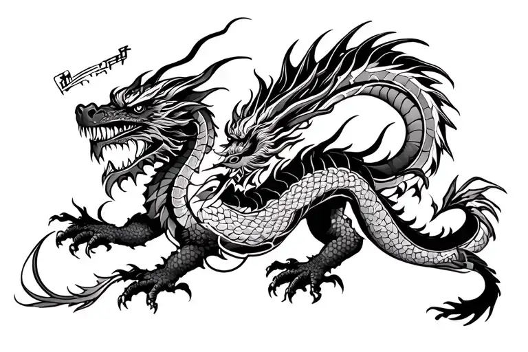 Dragon And Samurai Warrior