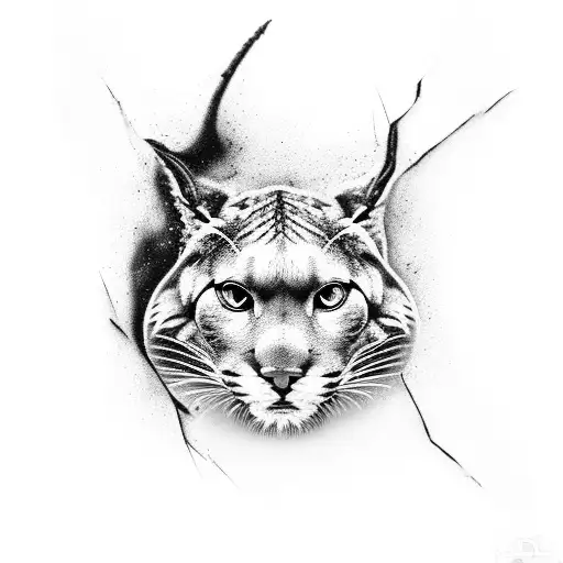 A Realistic Black And Grey Portrait Of A Wild Logo Puma