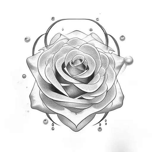 Water Rose Surrounded By Pearls Masculine