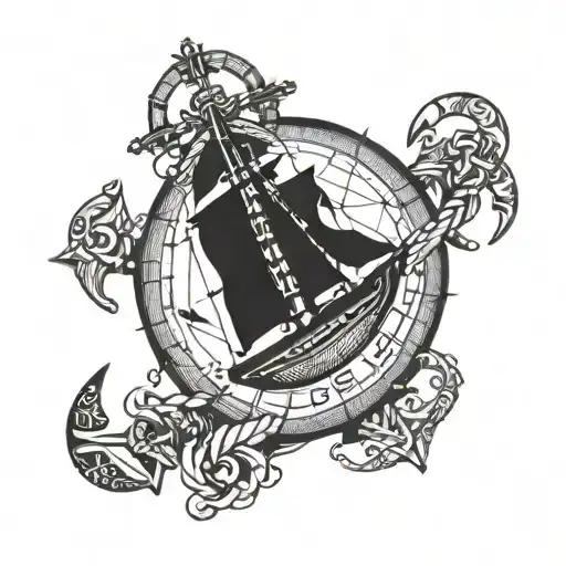 Anchor And Ships Wheel Made