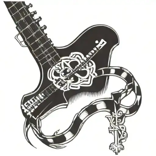 Cross And A Guitar Neck