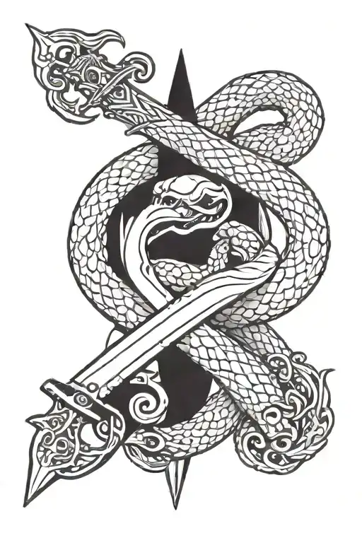 Sword With Ouroboros Snake