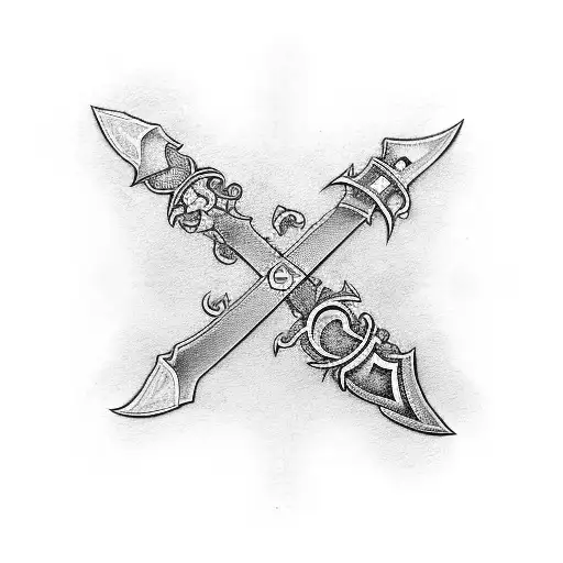 A Sword But With The 6 Main Dice Instead Of A Blade