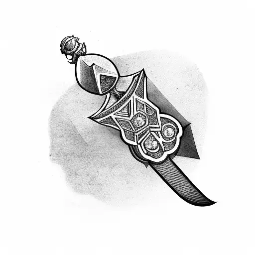 A Sword But With Dice Makeing The Blade