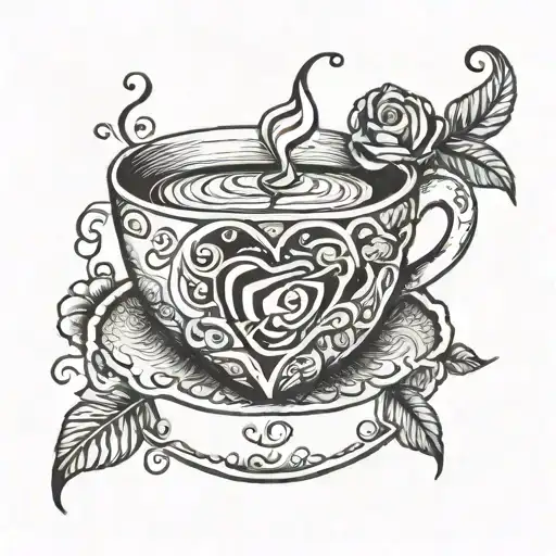 Coffee Cup And Heart Shape