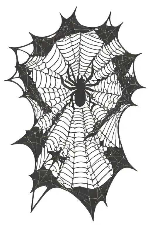Spider Web With A Star Sign