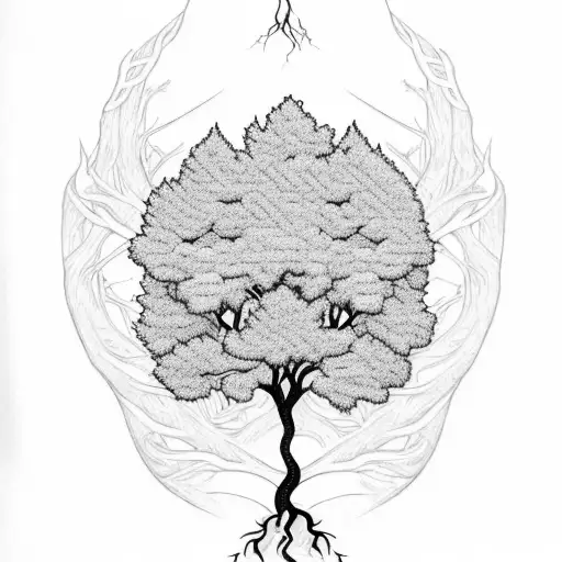 A Family Tree With Intricate Roots And Branches