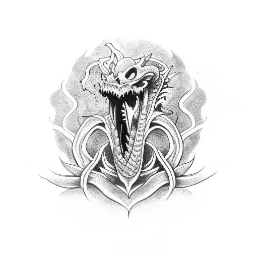 Dragon Skull With Vines