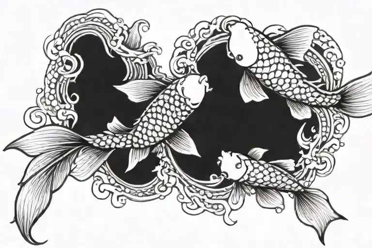 Koi Fish Swimming Together