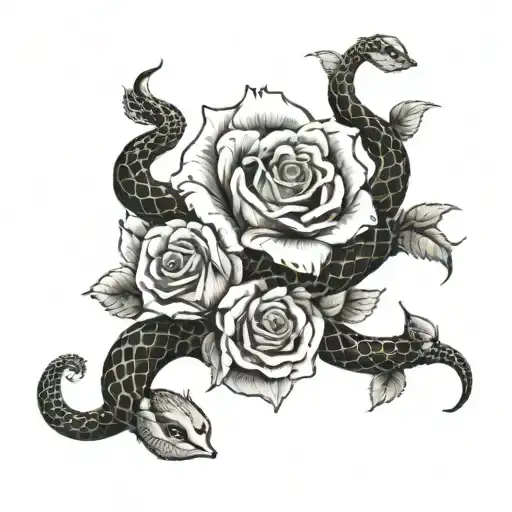 Snake With Roses