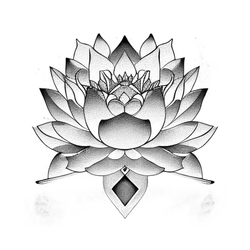 Lotus Flower And Sword Intertwined