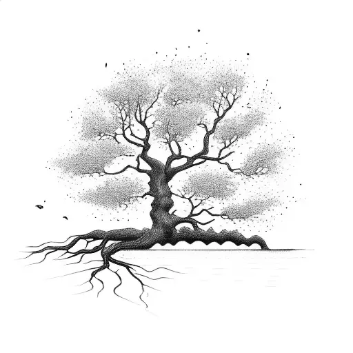 A Tree Planted By The Water That Sends Out Its Roots By The Stream