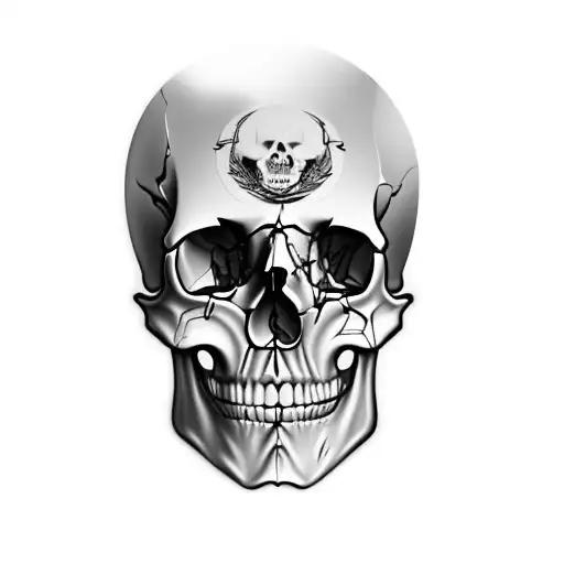 A Skull With A Psychology Symbol On Forehead