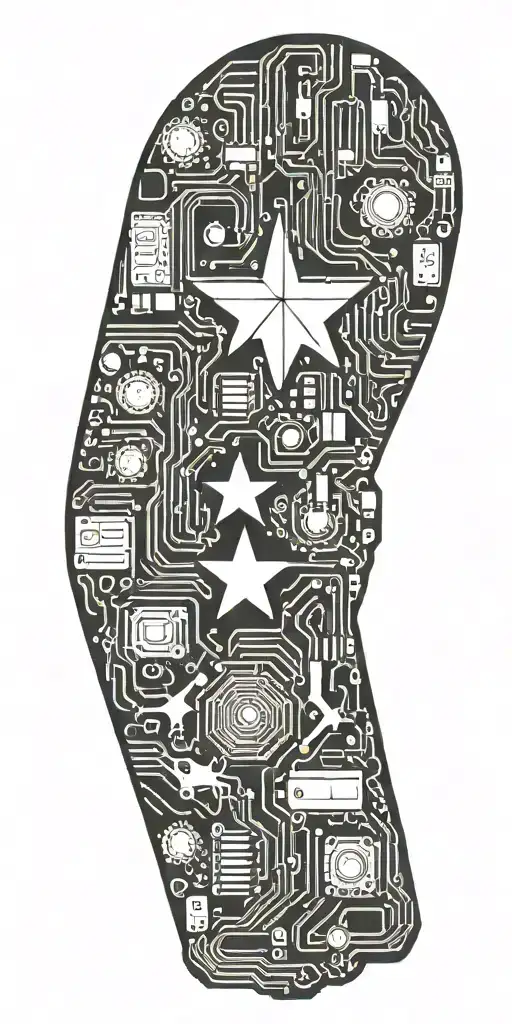 An Intricate Motherboard Design With Texas State Outline Integrated Into It