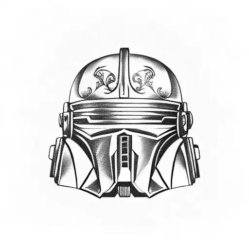 Sugar Skull Designs On A Mandalorian Helmet