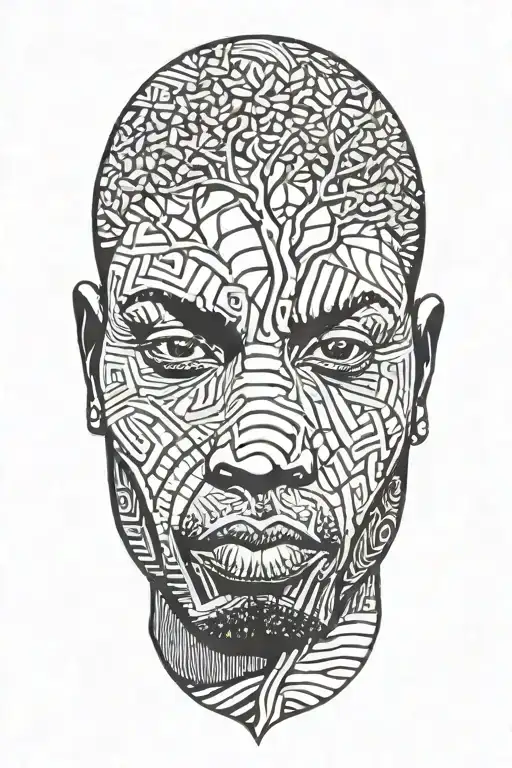 African Man And A Tree