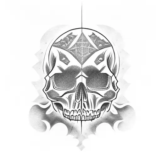 Skull With Carpe Noctem Carved Into Forehead